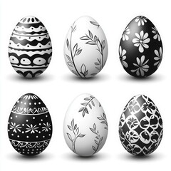 Fototapeta premium Easter eggs on a white background, easter, egg, holiday, eggs, spring, celebration, decoration, color, colorful, pattern, vector, easter egg, painted, symbol, food, season, april, design, tradition, f