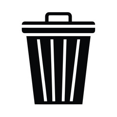 Trash Can Stencil Icon Beautiful Elements Vector Illustration