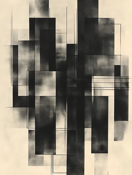 planar surfaces linear projections constructivist black and white abstract