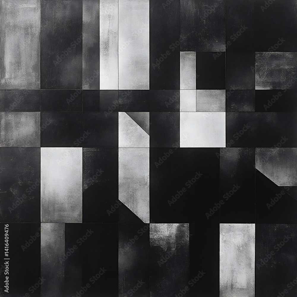 Poster bold shapes diagonal lines constructivist black and white abstract