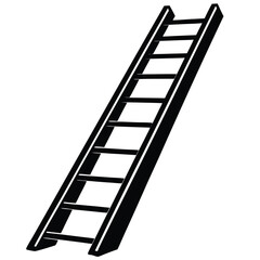 isolated firefighter ladder on white background
