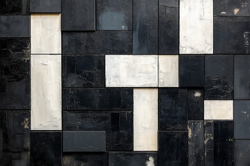 abstract de stijl asymmetrical balance black and white