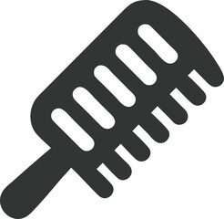Obraz premium Simple Dark Gray Comb with Handle and Rounded Teeth Design