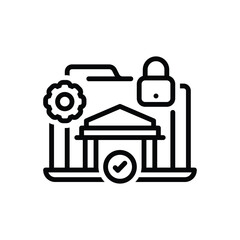 Obraz premium Black line icon for service secure