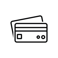 Black line icon for credit card