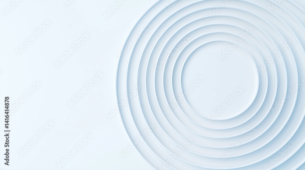 Poster a minimalist design featuring concentric circles in soft tones, creating a serene and modern aesthet