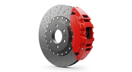 A silver metal car wheel, an automotive part with a brake disc and bearing, showcases 3D mechanical technology in the auto industry