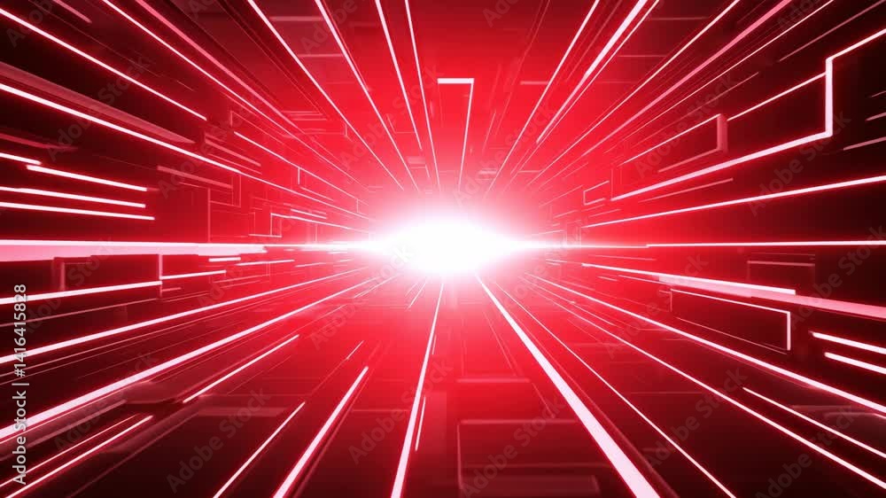 Poster radiant red burst background with glowing rays and abstract light energy design