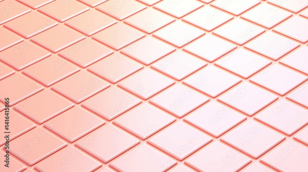 Poster a smooth, patterned surface featuring a grid of diamond-shaped tiles in soft pink hues, creating a m