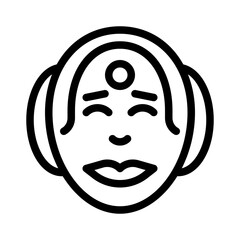noh mask line icon