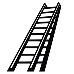 isolated firefighter rescue ladder on white background