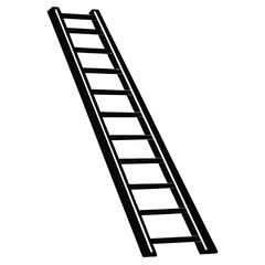isolated firefighter rescue ladder on white background