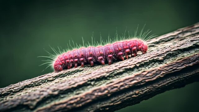 Red Pink Caterpillar Climb A Journey Begins