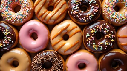 Assorted Donuts with Colorful Toppings