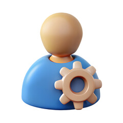 3D User Settings Icon - Profile Management, Options, Configuration PNG


