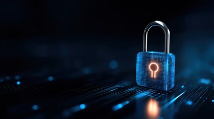 Enhanced security, a closeup view of lock on dark background emphasizing protection and privacy