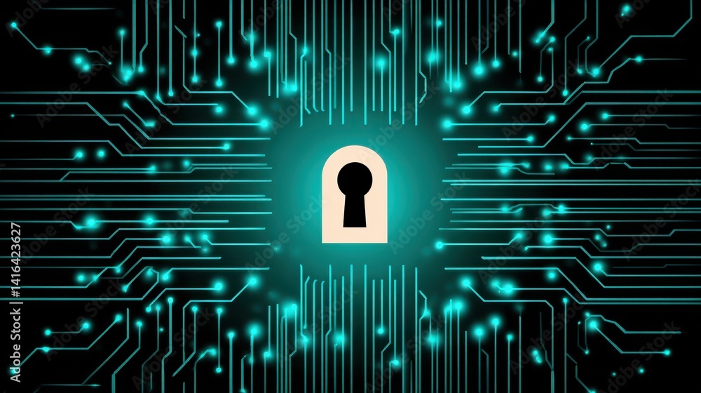 Poster illuminated circuitry with secure lock, data protection in the digital age