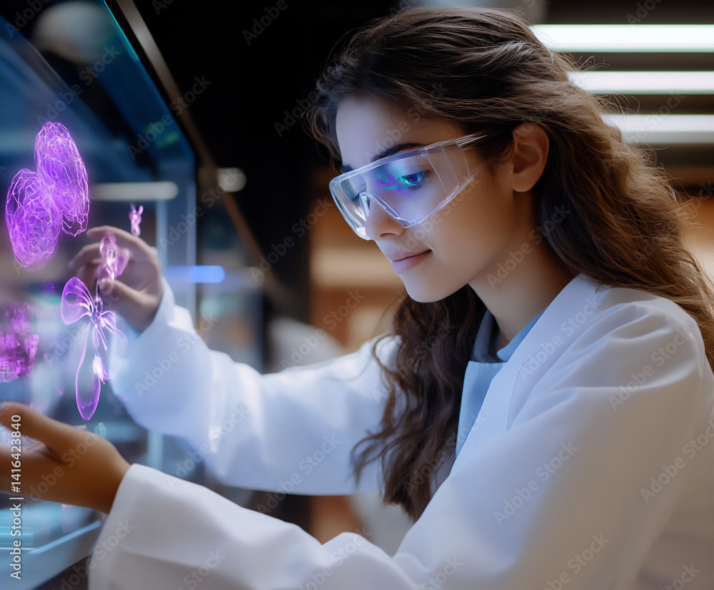 Poster interactive holographic abstract science concepts