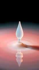 Fototapeta premium A translucent opaline droplet bursts into a milky elixir, creating smooth ripples with elegance. 