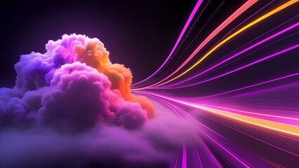 vibrant fluffy cloud surreal artwork