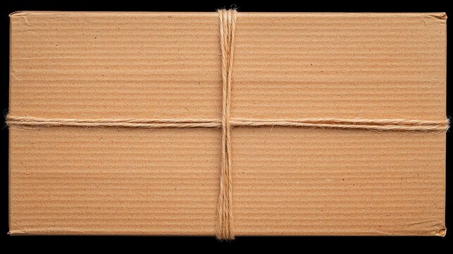 A simple brown cardboard box tied with twine, conveying a rustic, eco-friendly packaging aesthetic.