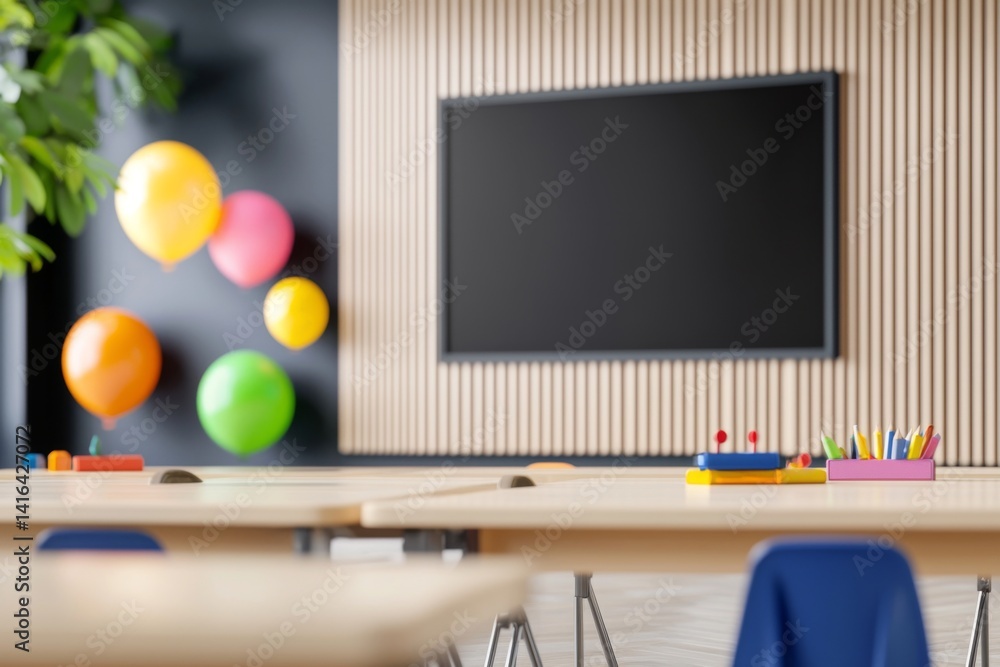 Aufkleber digital classroom setup showcasing students participating in virtual lessons with interactive elemen