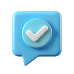 3d check box icon isolated on transparent background