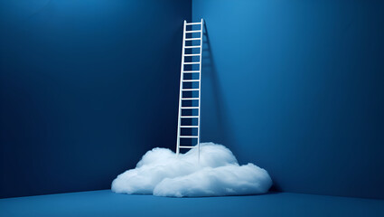 dreamy ladder to cloud abstract art