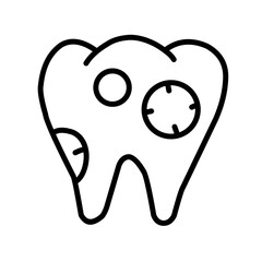 Dental health Line Icons Vector Set.