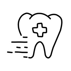 Dental health Line Icons Vector Set.