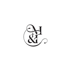 wedding concept monogram elegant and luxury concept ML bold serif initial calligraphy letter