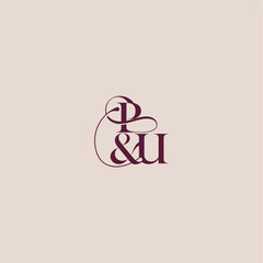 wedding concept monogram elegant and luxury concept PU bold serif initial calligraphy letter