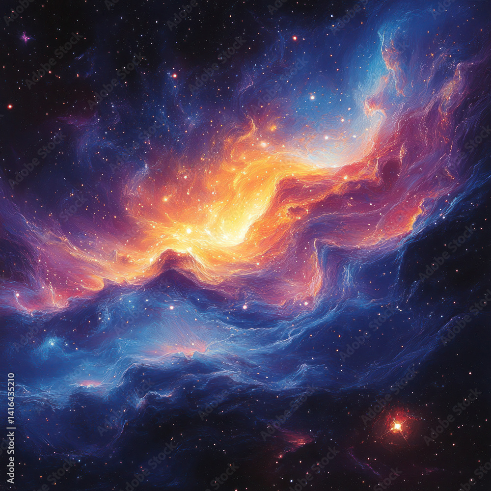 Canvas Prints fractal realms in deep space with cosmic energy and nebula clouds