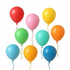 Colorful 3D Balloons Floating in Delightful Composition