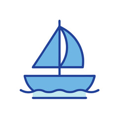 sailing boat vector illustration isolated on transparent background.