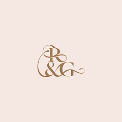 wedding concept monogram elegant and luxury concept RG bold serif initial calligraphy letter
