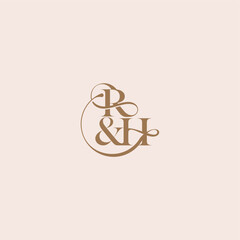 Obraz premium wedding concept monogram elegant and luxury concept RH bold serif initial calligraphy letter