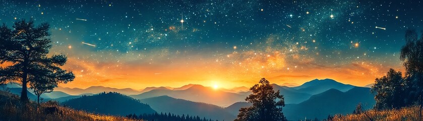 Fototapeta premium A stunning timelapse showcasing constellations gracefully drifting across the night sky, highlighting the beauty of celestial movements.