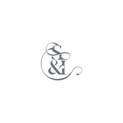 wedding concept monogram elegant and luxury concept SL bold serif initial calligraphy letter