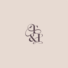 wedding concept monogram elegant and luxury concept TI bold serif initial calligraphy letter