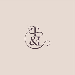 wedding concept monogram elegant and luxury concept TL bold serif initial calligraphy letter