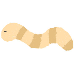 A cute little cream colored worm.
