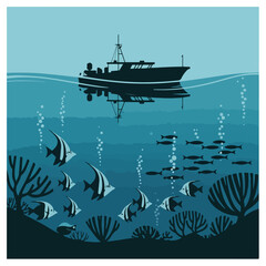 World Oceans Day Vector Design – Save Marine Life, Ocean Protection, Marine Awareness, Eco-Friendly, Flat Design