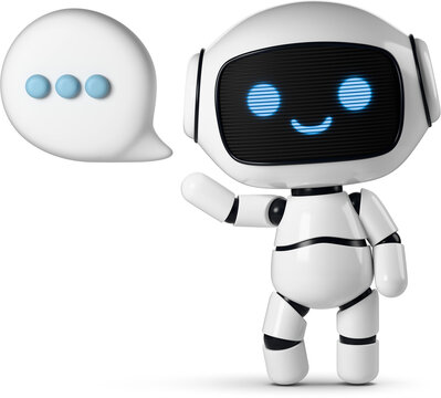 Cute robot with speech bubble