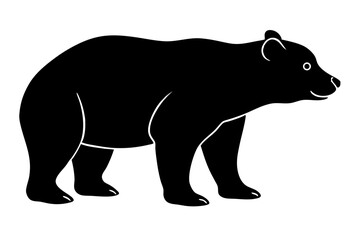 Bear silhouette vector illustration isolated on white background
