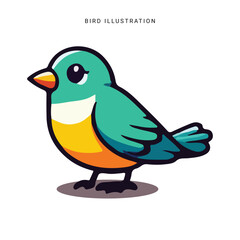 Naklejka premium Colorful Birds Clip Art Collection bird illustration