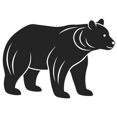 Bear icon silhouette vector illustration isolated on white background