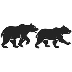 Bear silhouette vector illustration isolated on white background