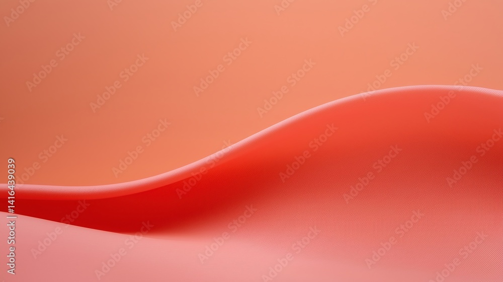Poster a smooth, wavy surface in coral tones, creating a soft and tranquil visual effect.