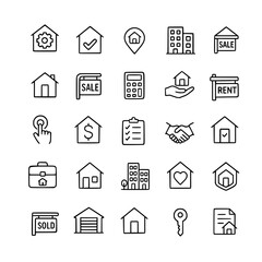 Real Estate Icon Hand Drawn Outline Style